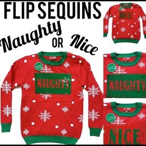 Christmas Sweater with Flip Sequins New with Tags